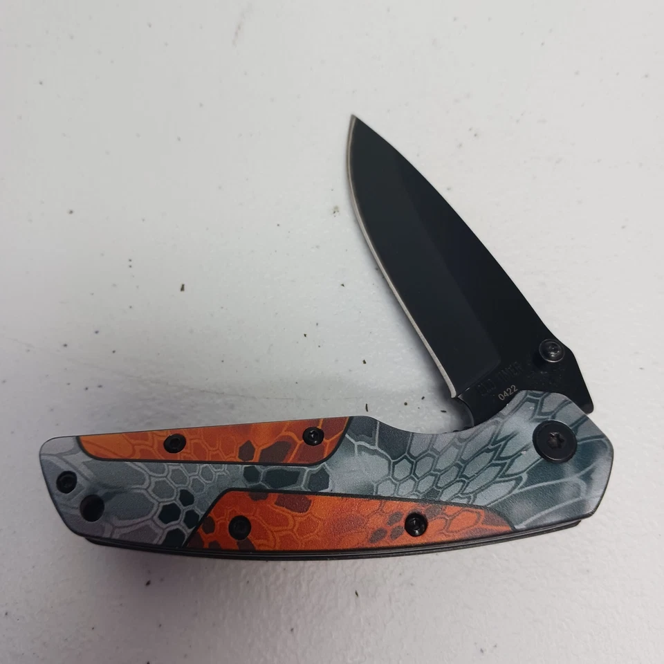 Navaja de Bolsillo Plegable Schrade Old Timer Linerlock Naranja Camuflada con Clip 4" Cerrada Foto 1 de 4