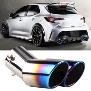 Rear Car Dual Exhaust Pipe Tail Muffler Tip Throat Tailpipe For Toyota Corolla - Picture 1 of 11