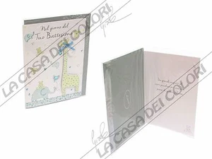 BIGLIETTO D'AUGURI - BATTESIMO - 18x11 - FRASE INTERNA - Picture 1 of 1