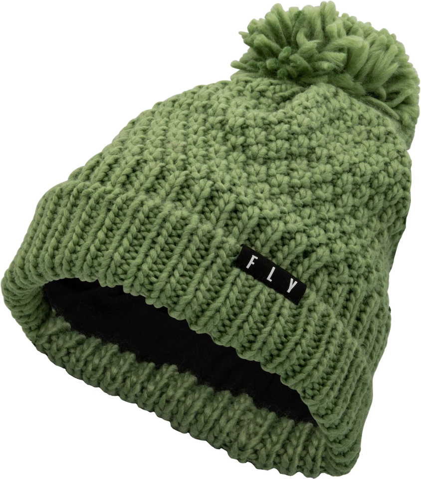Fly Racing Women's Fly Anna Pom Beanie (2023) Green — 第 1/1 张图片