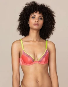 Agent Provocateur VIV BH 36B Neu mit Etikett Pink & Limette Orig. 130 $ seltene Größe! Seide! [Y2] - Bild 1 von 6