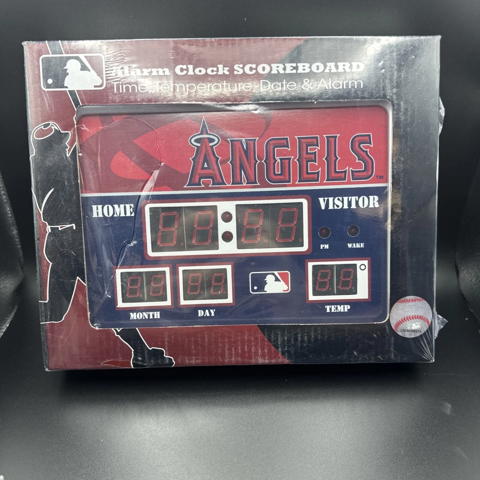 MLB Angels Baseball Digital LED Scoreboard Alarm Clock w/Date & Temp - Image 1 of 1