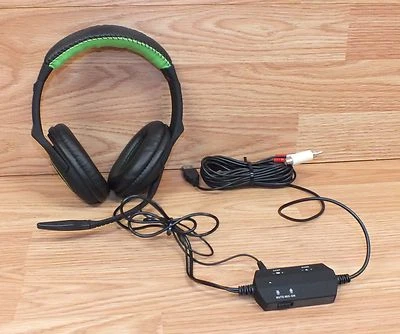 Genuine Gioteck Black & Green Wired Gaming Headset / Headphones **READ**  - Image 1 of 4