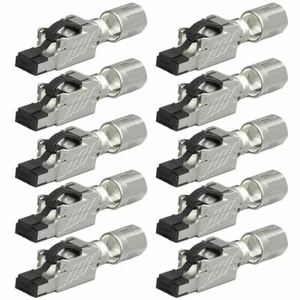 10x CAT8 RJ45 Network LAN Ethernet Shielded Plug Connector Single Piece Toolless - Picture 1 of 5