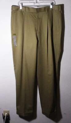 Pantalones de vestir plisados 100 % algodón marrón tostado AXIST para hombre talla 38X34 nuevos con etiquetas Foto 1 de 4