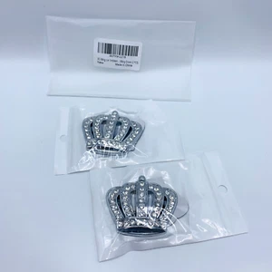2-Pack Of 3D Bling Car Emblem Crown Badge Decal Bling Car Accessories Chrome NEW - Bild 1 von 6