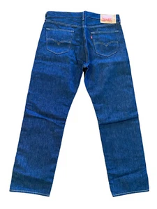 Jeans Levi's 501 a bottone originali da uomo dritti 36x32 denim blu nuovi senza etichette - Foto 1 di 5