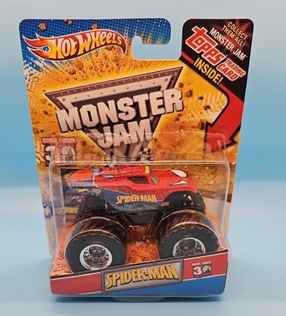 Hot Wheels Monster Trucks Spider-Man Character Vehicle - Connect and Crash  Car Included 30/50 1:64 - Red and Black Vehicle with Giant Wheels