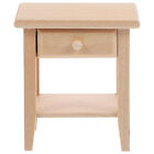  Miniature Bedside Table Model Nightstand Dolls House Furniture Wooden