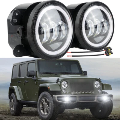 Clear Bumper For Jeep Wrangler 2007 2008-2010 Fog Lights Factory Driving Lamps - Image 1 of 4