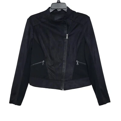Elie Tahari Jacket Moto Women's Medium Luxury Soft  Stretch Black Good Condition - Image 1 of 4