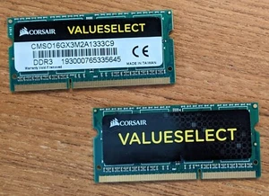 Corsair 16GB RAM (2 x 8 GB) DDR3 1333MHz SODIMM CMSO16GX3M2A1333C9 - Picture 1 of 2