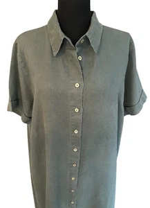 Aritzia Wilfred Eleta Button Organic Linen Shirt Maxi Long Dress XL Lagenlook - Picture 1 of 17