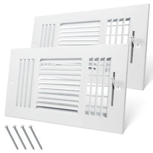 10 x 6 Inch Duct Opening 3-Way Vent Casing White Sidewall and Ceiling Exhaust... - Picture 1 of 7