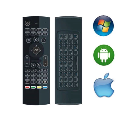 Wireless Air Mouse 3-Gyro Keyboard Remote Control Backlit Keys TV Box PS4 XBox - Image 1 of 4