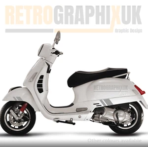 SILVER - Vespa GTS 300 Super Sport Styled Graphics Stickers Kit - One Colour V23 - Picture 1 of 15