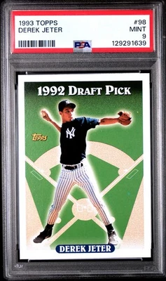 PSA 9 Como Nuevo 1993 Topps Derek Jeter Novato #98 Leyenda de los Yankees de Nueva York 1992 Selección del Draft Foto 1 de 2