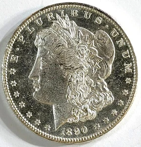 1890-P Ch Gem BU PL Morgan Dollar All White Very Scarce Date PL - Picture 1 of 3
