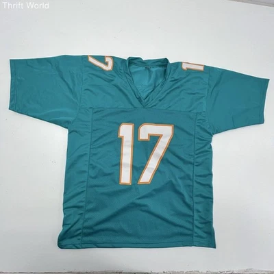 Футболка мужская Jaylen Waddle No17 Miami Dolphins бирюзовая с вышивкой без указания бренда - Изображение 1 из 4