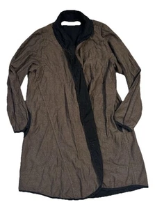 Giacca lunga donna CYNTHIA ASHBY 100% lino Lagenlook slouchy taglia S/M - Foto 1 di 11