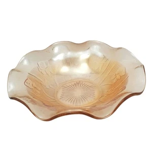 Vtg Jeannette Marigold Iris & Herringbone Large Serving Bowl 9.25" Decorative - Picture 1 of 8