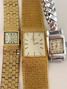 Job Lot of 3 Vintage ROTARY Ladies Watches – Not Working / For Repair or Parts - Picture 1 of 9