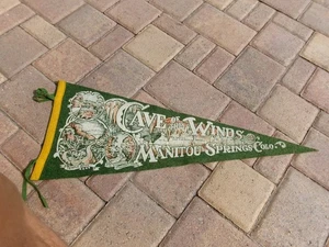 1950's  2ft Vintage Travel Pennant Felt Cave of the Winds Mantou Spring Colorado - Picture 1 of 1
