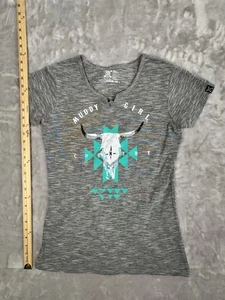 Moonshine Attire Muddy Girl Grey T-Shirt Tee Top Shirt Gray Size Small - Picture 1 of 6