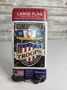 Win Craft Support Our Troops Large 28" x 40" Flag New In Package - Picture 1 of 4