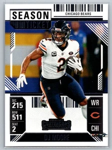2024 Panini Contenders #18 DJ Moore Season Ticket Retail Chicago Bears - Picture 1 of 2