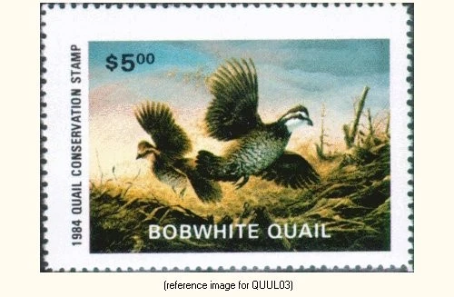 HALFPRICESOCIETY Quail Unlimited 1984 Stamp $5.00 - Image 1 of 1