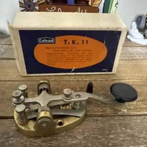 VINTAGE HAMM RADIO TUBE ESTATE - T.K.11 BRASS POUNDER KEY TELEGRAPH CALRAD - Zdjęcie 1 z 3