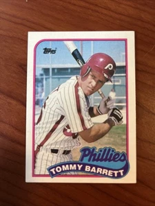 1989 TOPPS TIFFANY #653 TOMMY BARRETT ROOKIE RC PHILADELPHIA PHILLIES - Picture 1 of 2