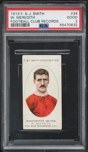 1922 F & J Smith Football Club Records #34 W. Meredith PSA 2 Manchester United - Foto 1 di 2