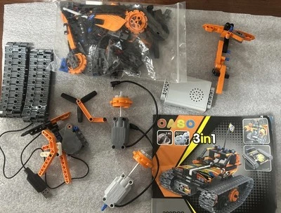 CADA 3 In 1 Tank Stunt Car Remote Control Lot Of Parts And Instruction Manila  - Image 1 of 4