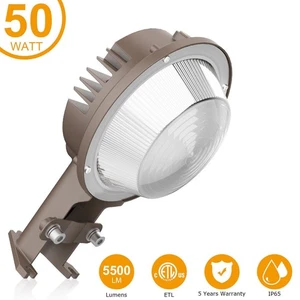 50W LED Barn Yard Light Dusk to Dawn Outdoor Garden Street Security Lighting ETL - Picture 1 of 12