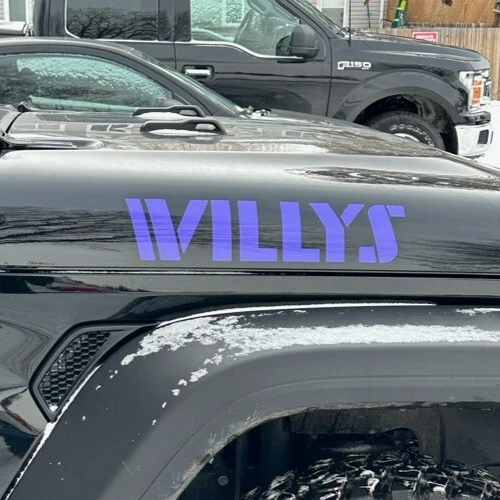 JUEGO DE CALCOMANÍAS DE VINILO JEEP WRANGLER WILLYS HOOD JK JKU JL JLU TJ Foto 1 de 1