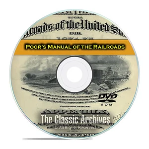 Poor's Manual of Railroads, 24 Railroad US History Volumes DVD E40 - Picture 1 of 11