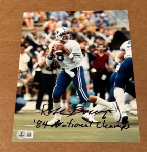 ROBBIE BOSCO SIGNED BYU 8X10 PHOTO W/84 CHAMPS BECKETT COA HAND SIGNED - Picture 1 of 1