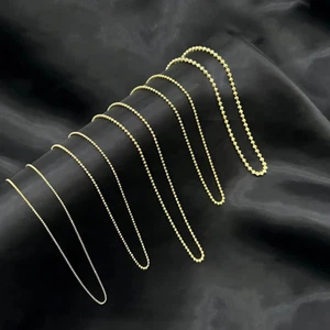 Collar de cadena de cuentas de bola con corte de diamante lunar de 5 mm de oro amarillo de 10 quilates de 24"" y 26"" - Imagen 1 de 5