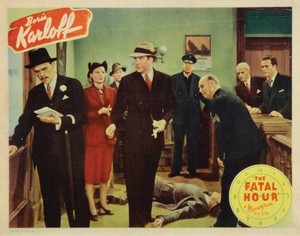 The Fatal Hour Lobby Card Boris Karloff Marjorie Reynolds Grant Wi- Old Photo