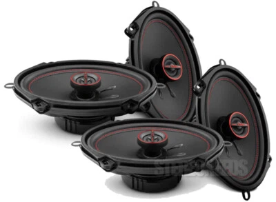 4 DS18 G5.7Xi 2 Pair 5x7" 4 Ohm 2-Way Coaxial Car Stereo Speakers Black Red NEW - Image 1 of 4