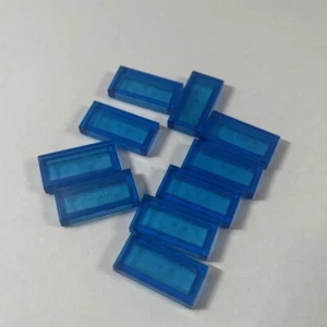 10x Lego Fliese 1x2 - trans dark blue - dunkelblau durchsichtig 6251289  3069 B - Picture 1 of 1
