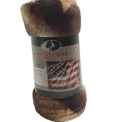 BANDERA AMERICANA ROBLE MUSGOSO SÚPER SUAVE FELPA MANTA TIRO PATRIÓTICO NUEVO CON ETIQUETAS 50”X60” Foto 1 de 4