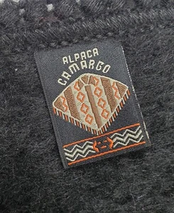 Alpaca Camargo Scarf 20" Wide Dark Black Blend Soft Thick Crochet Tassel Fringe - Picture 1 of 11