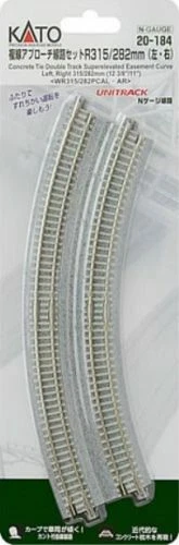 Kato N Scale UniTrack ~ 315/282mm 12 3/8 11″ Radius 45º Curve Easement ~ 20-184 - Image 1 of 1