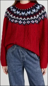 Talla Grande Nuevo con etiquetas Suéter Trapo y Hueso Cuello de Tortuga SAUCE Hada ROJO Tejido de Lana $450 - Imagen 1 de 14