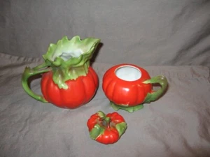 Vintage Set Tomato Creamer & Sugar One Handle Royal Bayreuth Bavaria VGC - Picture 1 of 5