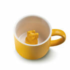 Donkey Products Tier Tasse Maneki Neko, Lucky Mug, Katze, Porzellan, Gelb 150 ml