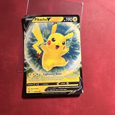 Pikachu V - SWSH198 - Pokemon Promo Sword & Shield Ultra Rare Holo Card NM - Image 1 of 2